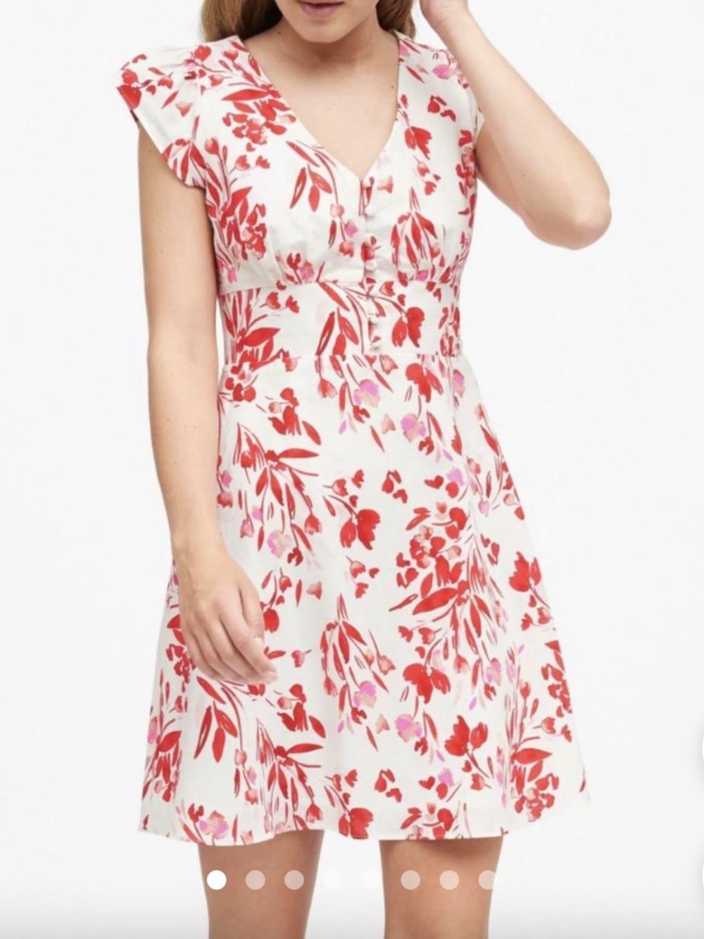 Floral V-Neck Linen Dress